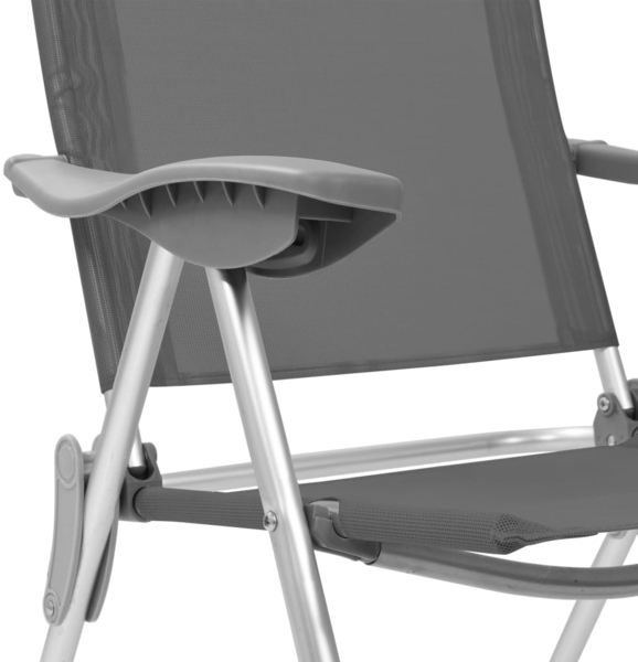 vidaXL Klappbare Campingstühle 4 Stk. Grau Aluminium 44307 Bild 8