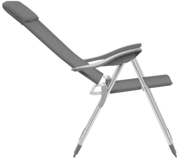 vidaXL Klappbare Campingstühle 4 Stk. Grau Aluminium 44307 Bild 6
