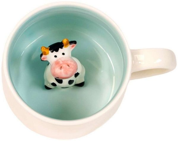 Intirilife Tasse, 1-tlg, Keramik, Kaffeetasse 3D Teetasse Keramik Tasse Cartoon süßes Geschenk Becher