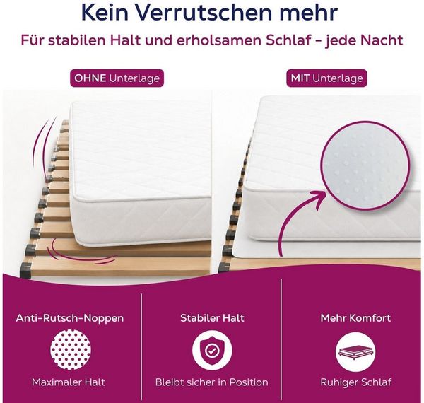 Matratzenschoner, Matratzenunterlage, antirutsch Noppenunterlage, Größe wählbar Beautex, knisterfrei, rutschfest, wasserdicht, atmungsaktiv Bild 2