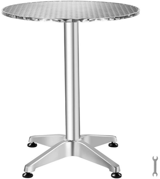 tectake Bistrotisch Aluminium-Stehtisch, höhenverstellbar, 60x70 / 110 cm, (Bartisch Frederic, 1-St, 1 tlg), wetterfest, 2 Aufbauhöhen, Zementsockel, Belastbarkeit 60 kg