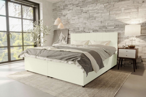 99rooms Kira Boxspringbett Cordstoff POSO Creme 160x200 cm