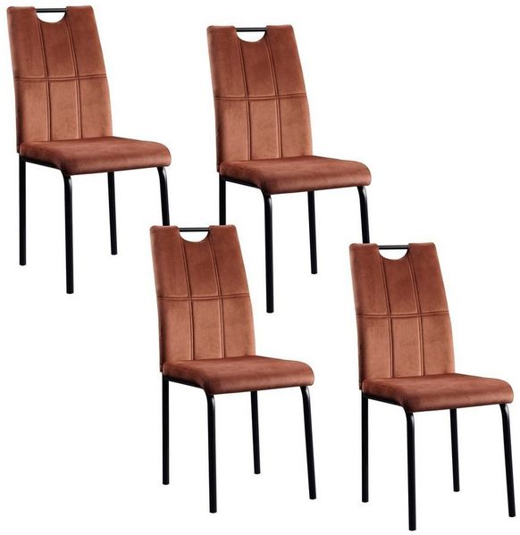 HTI-Living Polsterstuhl Esszimmerstuhl Denton Samt Braun 4er-Set (Set, 4 St), Polsterstuhl Velvet