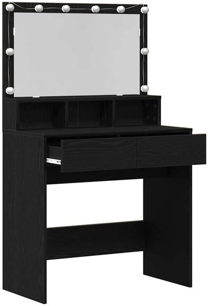 vidaXL Schminktisch mit Regal Schwarz Eichen-Optik 80 x 41 x 134,5 cm 871539 Bild 6