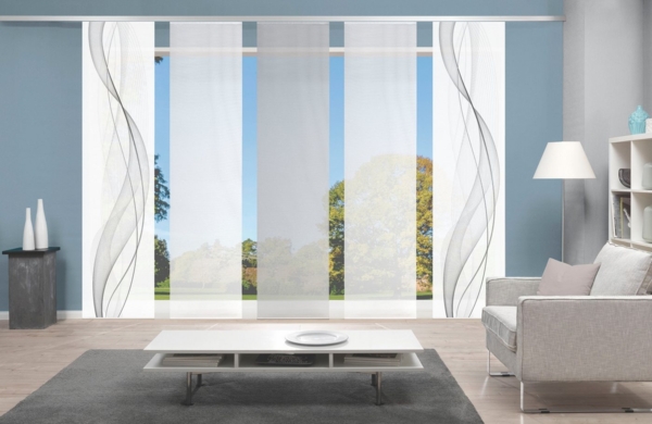 Vision S Schiebegardine 5ER SET HEIGHTS (5 St), Paneelwagen, halbtransparent, HxB: 260x60, Schiebevorhang 5er Set Digitaldruck