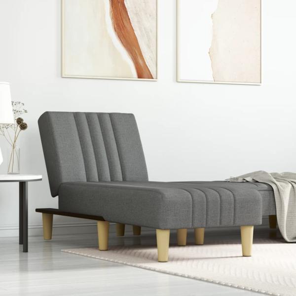 vidaXL Chaiselongue Dunkelgrau Stoff 352823