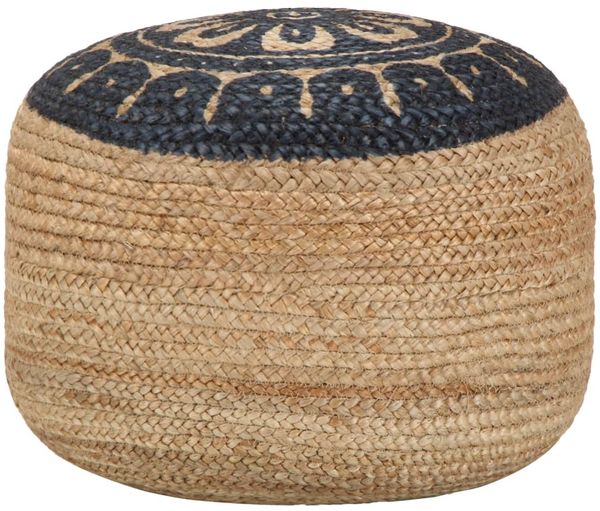 vidaXL Handgefertigter Sitzpuff Blau 45 x 30 cm Jute 248087