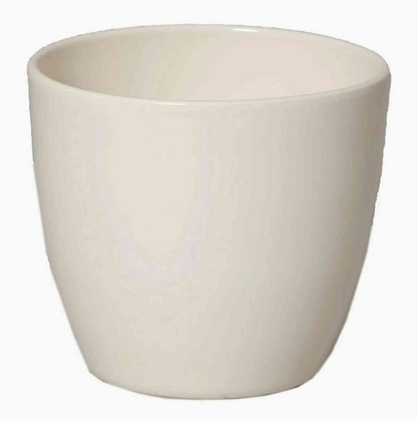 INNA-Glas Blumentopf Keramik Pflanztopf, Ø12cm, 9,8cm, Creme