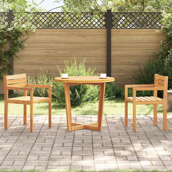 vidaXL Garten-Esstisch Rund Ø90x75 cm Massivholz Akazie 4108134