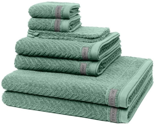 Ross Smart 8 tlg. Frottier-Set - 2 X Handtuch (50 X 100cm), 2 X Duschtuch (70 X 140cm), 2 X Gästetuch (30 X 50cm), 2 X Waschhandschuh (16 X 22cm) - 520 g/m2 - Schilf