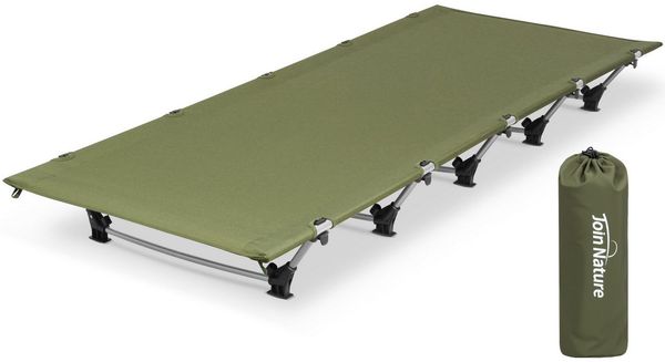 HOMECALL Feldbett Ultraleichtes Campingbett klappbar für Erwachsene für Zelten (Campingliege 150 kg Belastbar) für Zelten, Wandern, Outdoor, Büro Mittagspause, Gästebett Join Nature