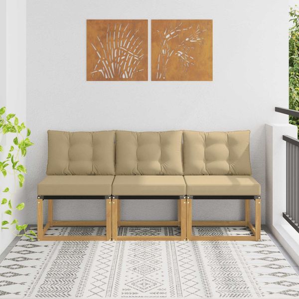 vidaXL 3 Stück Outdoor Mittelsofa 901616