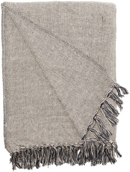 Decke Überwurf Soft Streifen 100% Baumwolle 130x180 cm Skandinavisch Navy