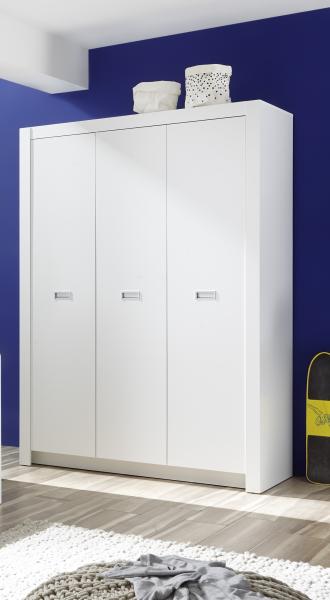 Kleiderschrank >Alba< in Weiß - 137x195,5x56cm (BxHxT)