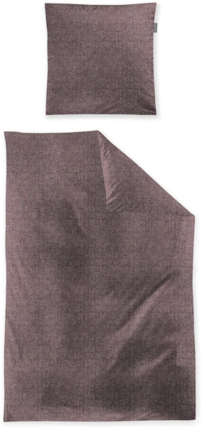 Irisette Mink Flausch Cotton Bettwäsche 200x200 uni Melange aubergine 8835-70