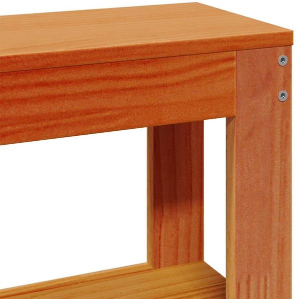 vidaXL Massivholzbett ohne Matratze Wachsbraun 140x190 cm Kiefernholz 3306395 Bild 10