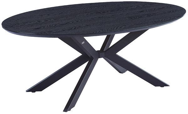 HOME DELUXE Esstisch Oval AVENTIS inkl. Sternfuß - 200 x 120 cm Dark Oak