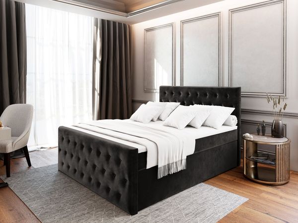 Masseno Boxbett FONDI 160x200 cm mit Bonell Matratze und Topper