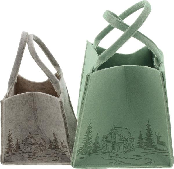 Tasche Winterwald 2er Set Aufbewahrung Henkeltasche Geschenk Henkel Handtasche