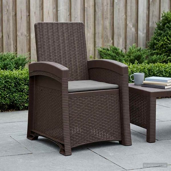 vidaXL Liegesessel Garten Rattan-Optik Braun und Hellgrau PP 8012007