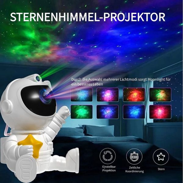 VIVIHEYDAY LED Nachtlicht Astronaut Projektor Nachtlicht Sternenhimmel, LED Galaxy Projektor Lampe, für Schlafzimmer und Decke