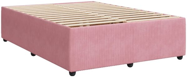 vidaXL Boxspringbett mit Matratze Rosa 140x200 cm Samt 3290075 Bild 9