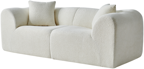 Flieks 2-Sitzer Samtsofa, Modulares Sofa mit Kissen, platzsparendes Loveseat für Wohnzimmer & Büro, Samt, Beige Bild 10