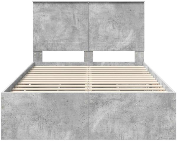 vidaXL Bettrahmen mit Kopfteil Beton Grau 135 x 190 cm Ingenieurs Holz 3409471 Bild 8