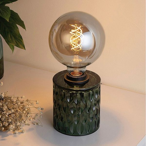 Pauleen 48023 Crystal Magic Tischleuchte max. 20W Tischlampe für E27 Lampen Nachttischlampe Grün 230V Glas ohne Leuchtmittel