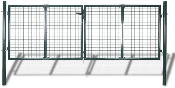 vidaXL Zauntor Stahl 300x100 cm Grün 42979
