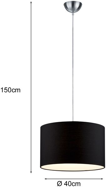 Pendelleuchte HOTEL mit Stoffschirm in Schwarz, Ø 40cm Bild 4