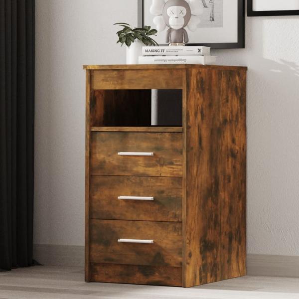 vidaXL Sideboard mit Schubladen Räuchereiche 40x50x76 cm Holzwerkstoff 815093