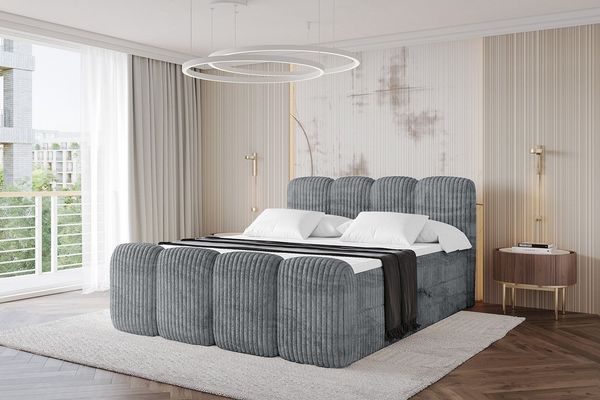 ALTDECOR Boxbett NINA-Z (Multipocket-Matratze H4, H3 Matratze Bonellfederung, Topper, Kopfteil), Doppelbett mit Fußteil