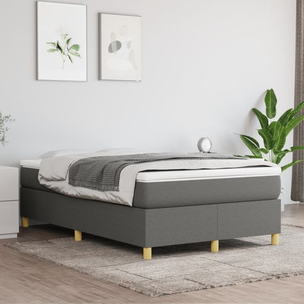 Boxspringbettgestell, Doppelbett Dunkelgrau 120x200 cm Stoff