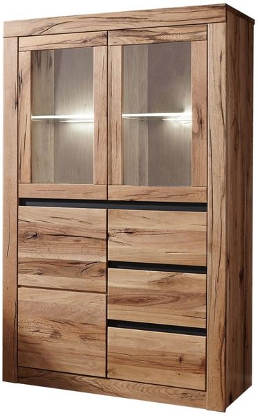 Highboard Wild-/Zerreiche 95x42x150 natur geölt MONTREUX #123