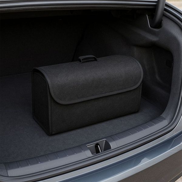 Jungengel Aufbewahrungsbox Auto-Kofferraumtasche mit Klettverschluss, Klettverschluss, Faltbar, Zwei Farboptionen, Teppichstoff, Tragegriff