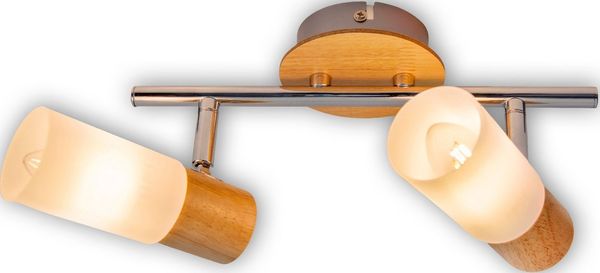 näve Deckenspot Todtnau, ohne Leuchtmittel, E14 max. 5W, Holzart: Gummibaum, Farbe: weiß, natur