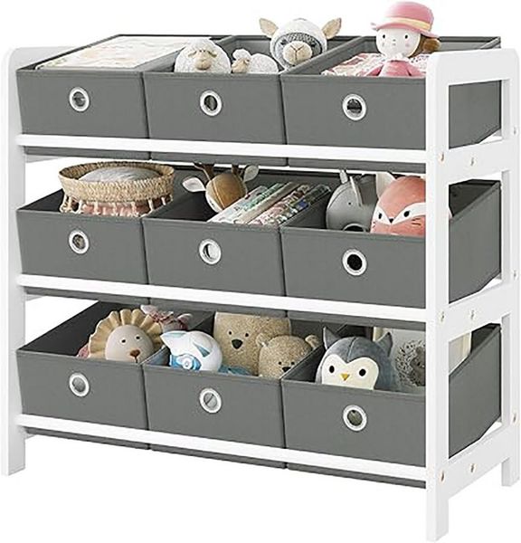 EUGAD Kinderregal, 1-tlg, mit 9 Boxen. Montessori Spielzeugregal
