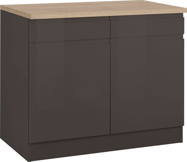 KOCHSTATION Unterschrank KS-Virginia 100 cm breit, mit 2 Türen und 2 Schubkästen