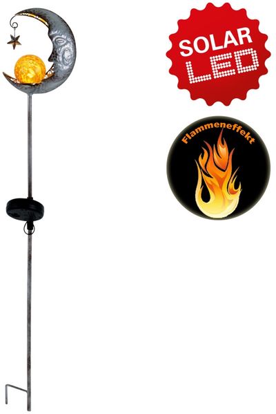 Näve Solar-Gartenleuchte LED Mond 87,5 cm silber