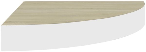 vidaXL Eck-Wandregal 2 Stk. Eiche und Weiß 25x25x3,8 cm MDF 326631 Bild 4