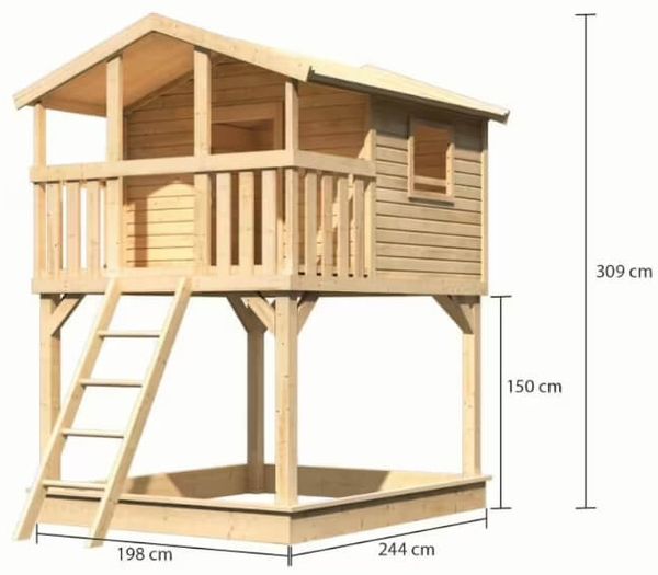 Karibu Stelzenhaus Benjamin naturbelassen Ohne Rutsche Bild 2