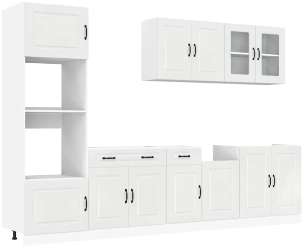 vidaXL 7-tlg. Küchenschrank-Set Kalmar Hochglanz-Weiß Holzwerkstoff 3314733
