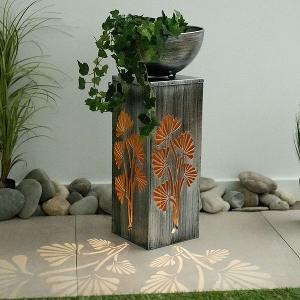 LED Solarleuchte, abnehmbare Pflanzenschale, Höhe 59 cm