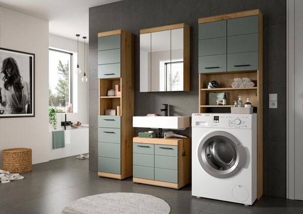 INOSIGN Badmöbel-Set Siena, 4 teilig, bestehend aus:, (Set), Hochschrank, WBU, Spiegelschrank, Waschmaschinenumbauschrank