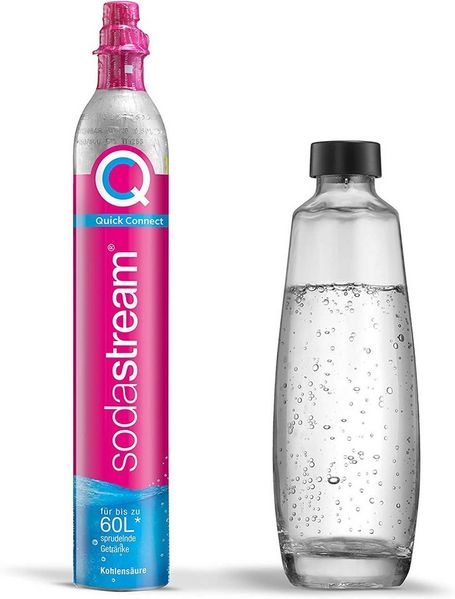 Sodastream Quick Connect Reservezylinder inkl. 1 L Glasflasche