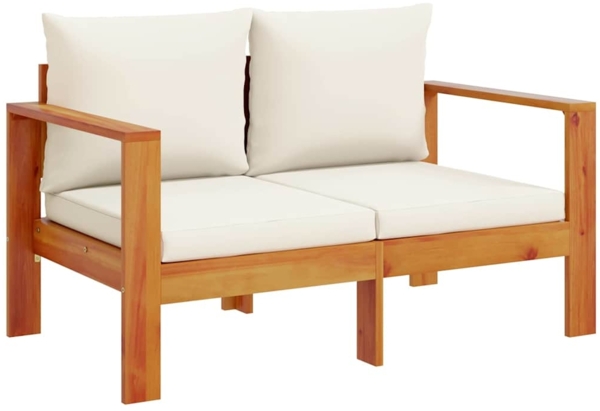 vidaXL Gartensofa mit Kissen 2-Sitzer Massivholz Akazie 367623