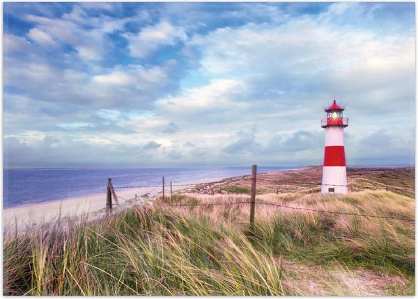 Wallario Teppich Leuchtturm am Strand von Sylt, rechteckig, rutschfest