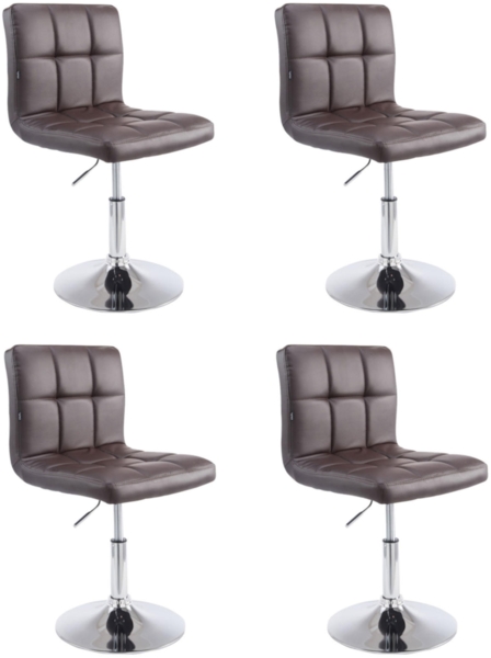CLP 4er Set Lounger Palma V2 Kunstleder Lounger höhenverstellbar und drehbar, braun