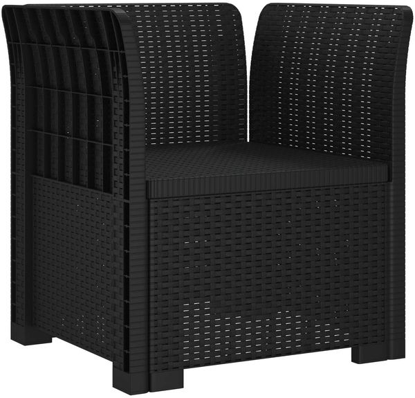 vidaXL 1-Sitzer Sessel mit Kissen Rattan-Look PP Anthrazit 8011853 Bild 2